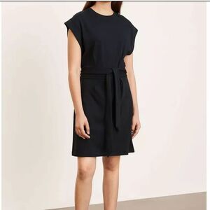 Vince Coastal Tie Waist Dress in black size large